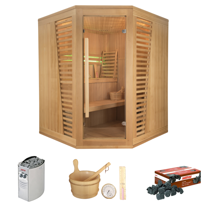 Sauna Venetian 3-4 personnes d'angle